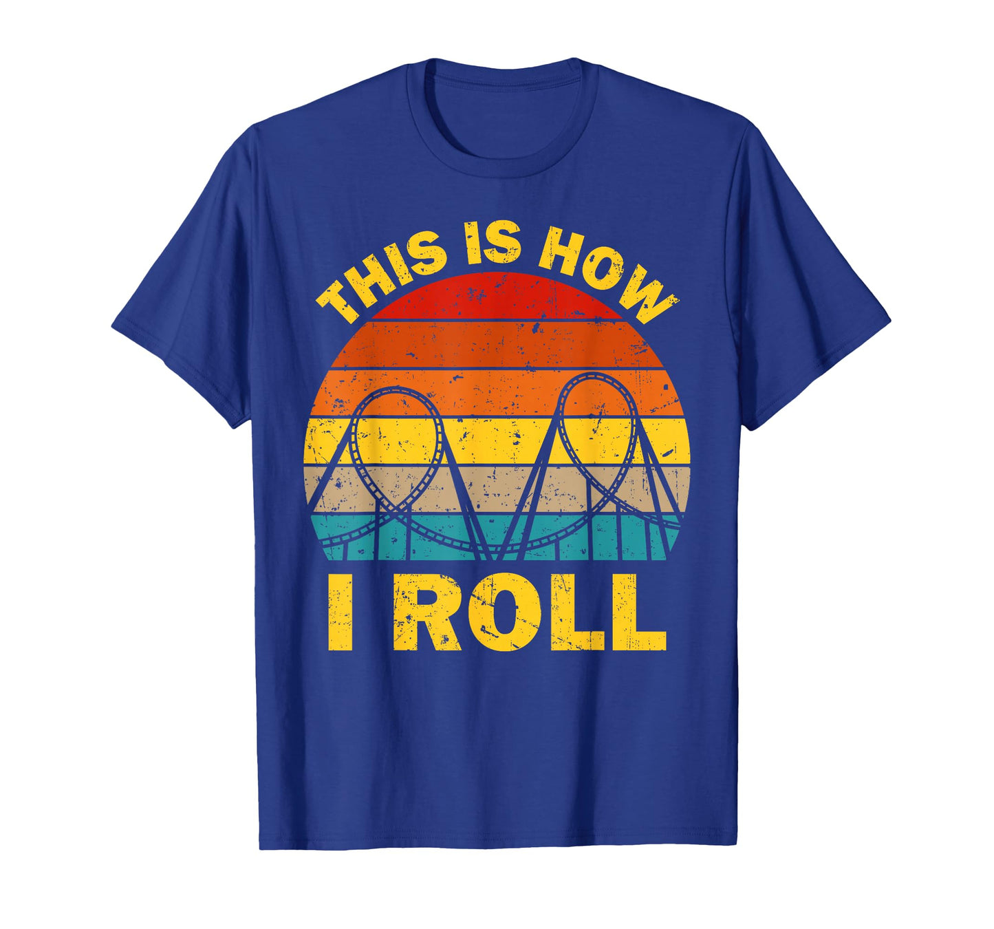 Cool Roller Coaster For Men Women Amusement Theme Park Retro T-Shirt