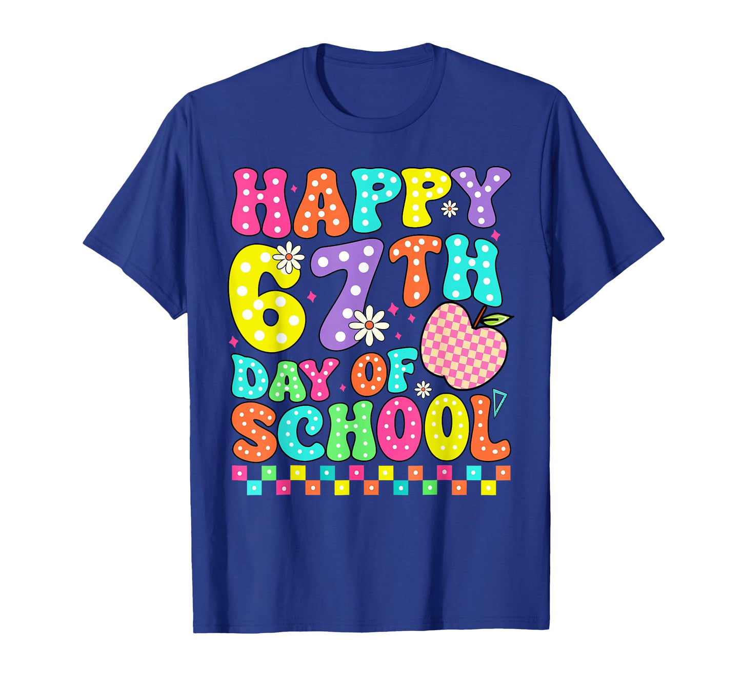 Happy 67th Day of School Groovy Retro 100 Days of School T-Shirt