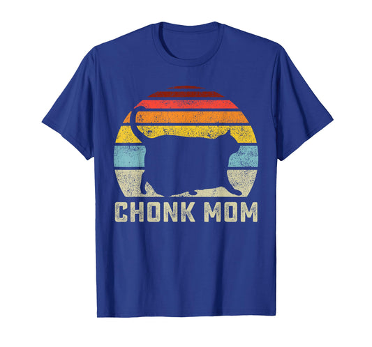 Chonk Cat Mom Scale Meme Funny Retro Style Mommy Cats Memes T-Shirt