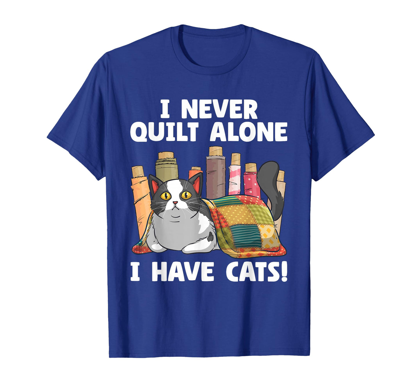 Funny Quilting Art for Men Women Cat Quilt Sewing Quilter T-Shirt