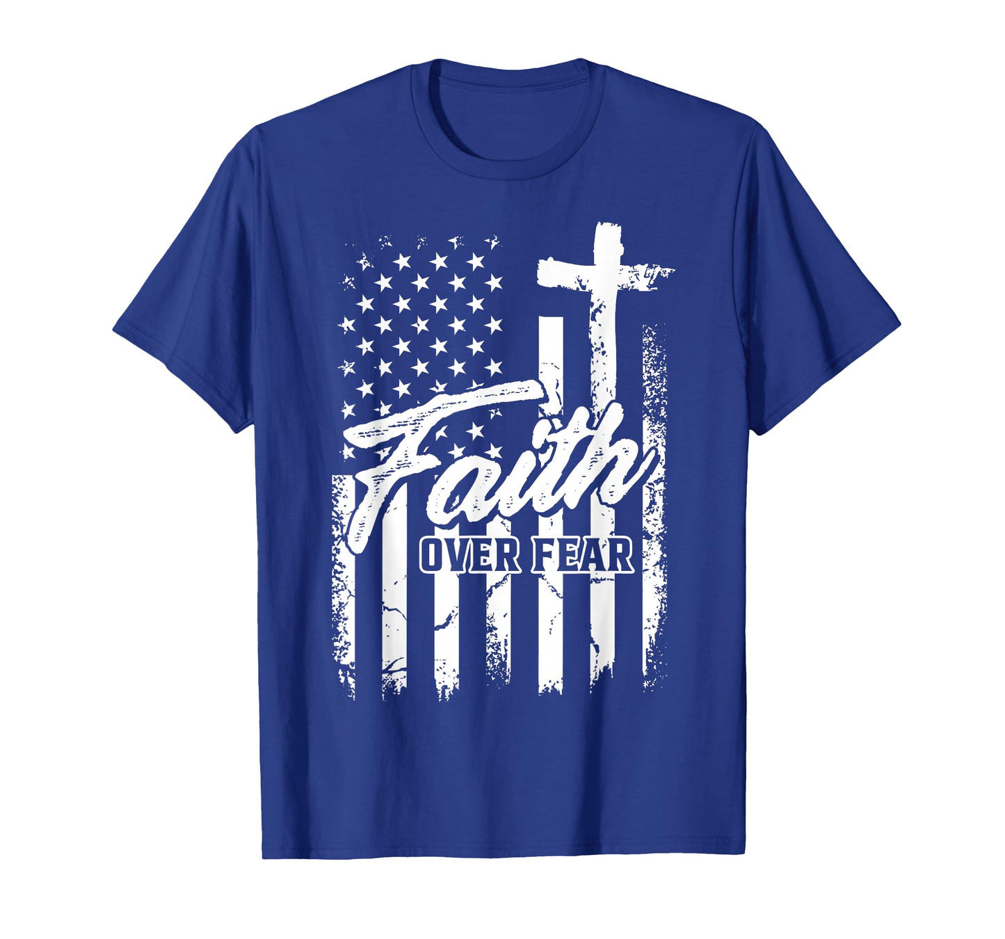 Red Freedom Shirt Faith Over Fear USA Flag Patriotic T-Shirt