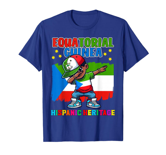 Equatorial Guinea Dabbing Kid Hispanic Heritage Celebration T-Shirt