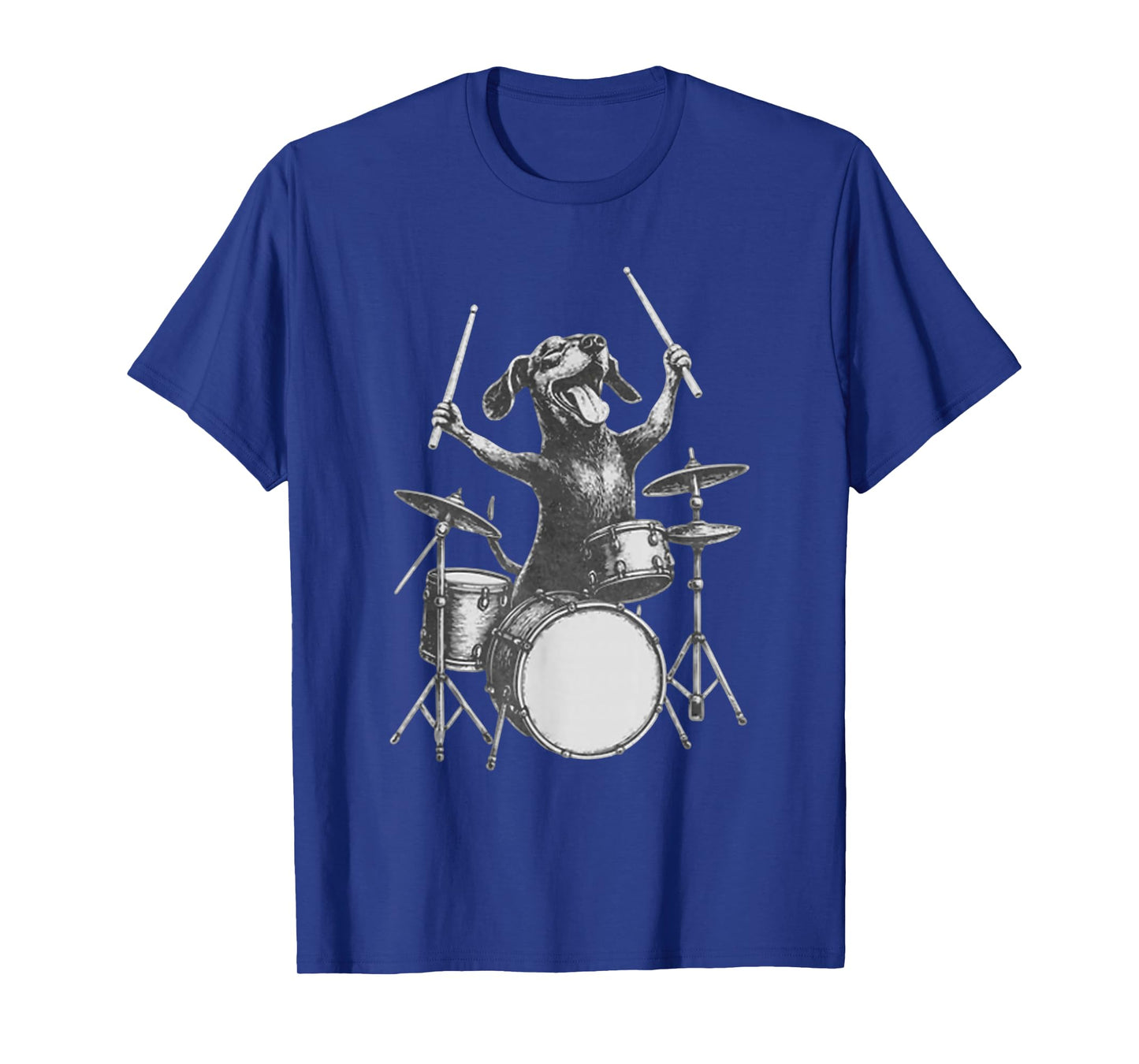 Vintage Dachshund Weenie Playing Drums T-Shirt