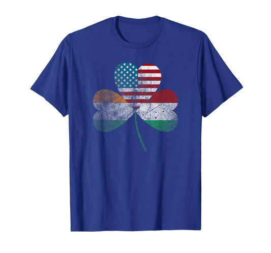 Half Irish Half Italian American Flag Shamrock Heritage T-Shirt