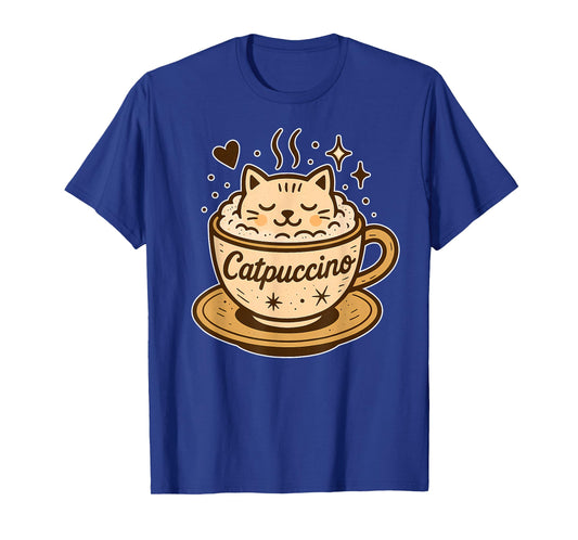 Coffee & Cats Lover Cute Funny Catpuccino Cappuccino Cat Pun T-Shirt