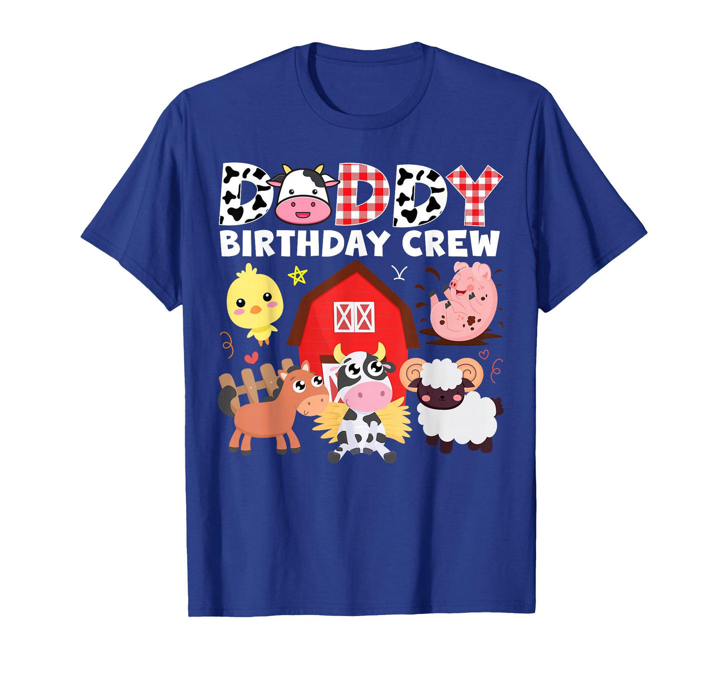 Cow Daddy Birthday Crew Farm Theme Animals Birthday Party T-Shirt