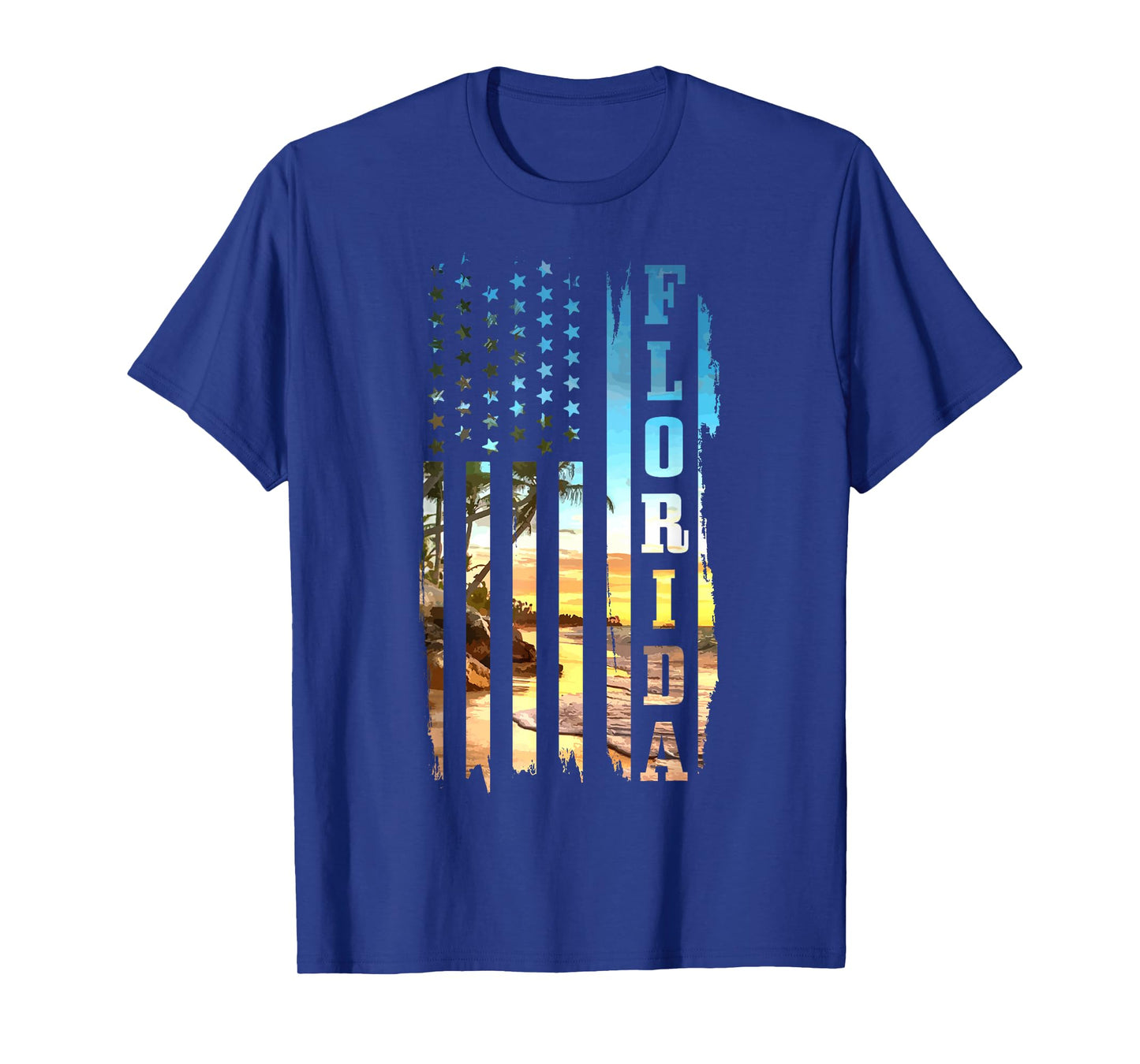 Florida American Flag Pride Beach Surfer T-Shirt