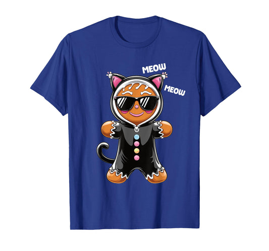 Cute Christmas Gingerbread Man Cat T-Shirt