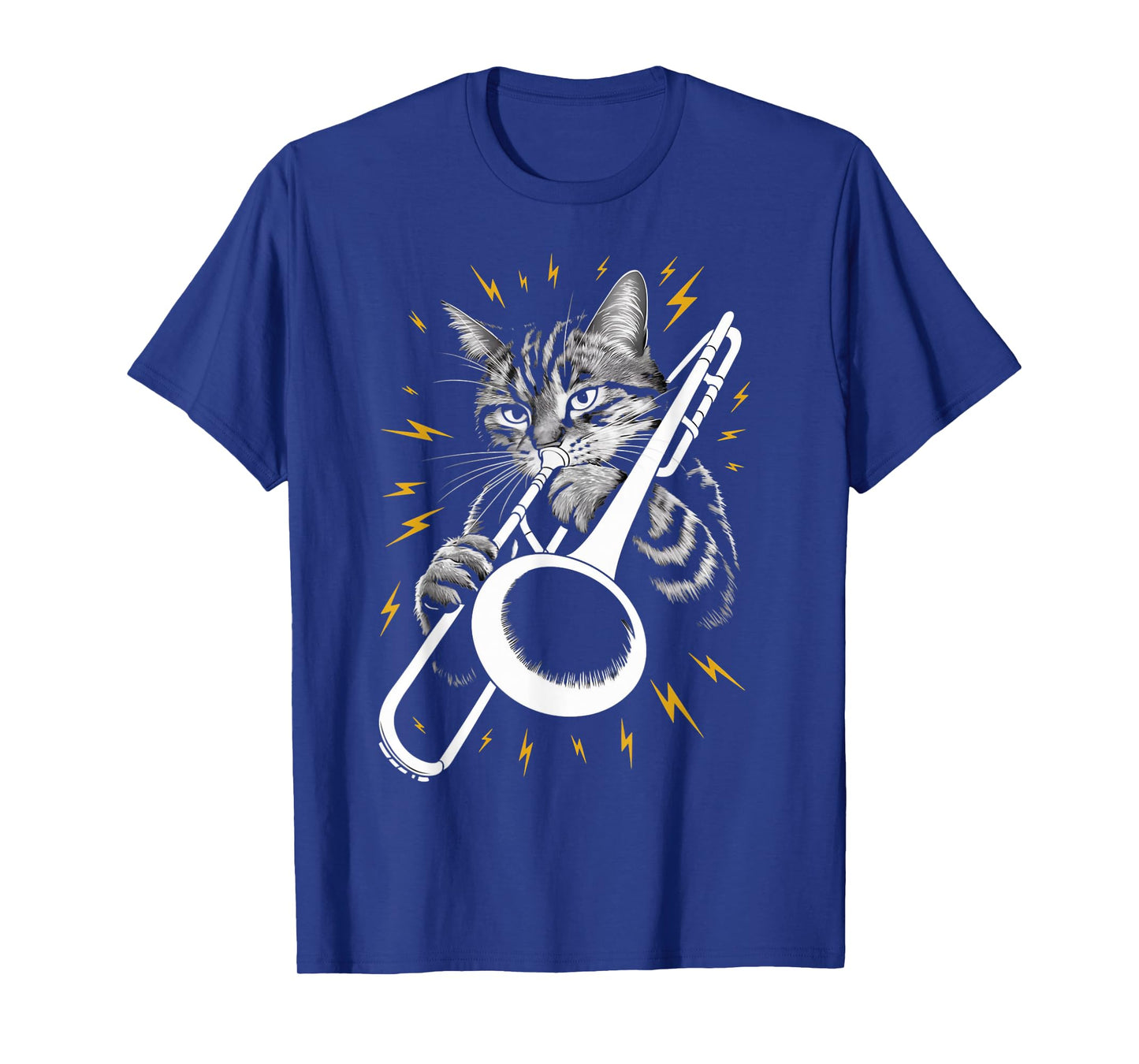 Musik Cat Playing Trombone instrument on Cat Trombonist T-Shirt