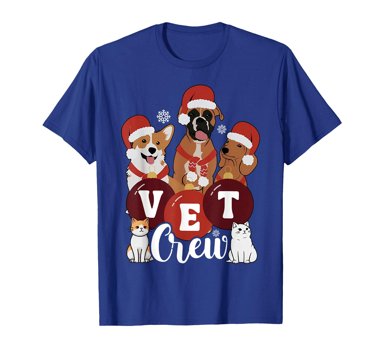 Christmas Cute Pet Santa Hat Vet Crew Veterinary Technician T-Shirt