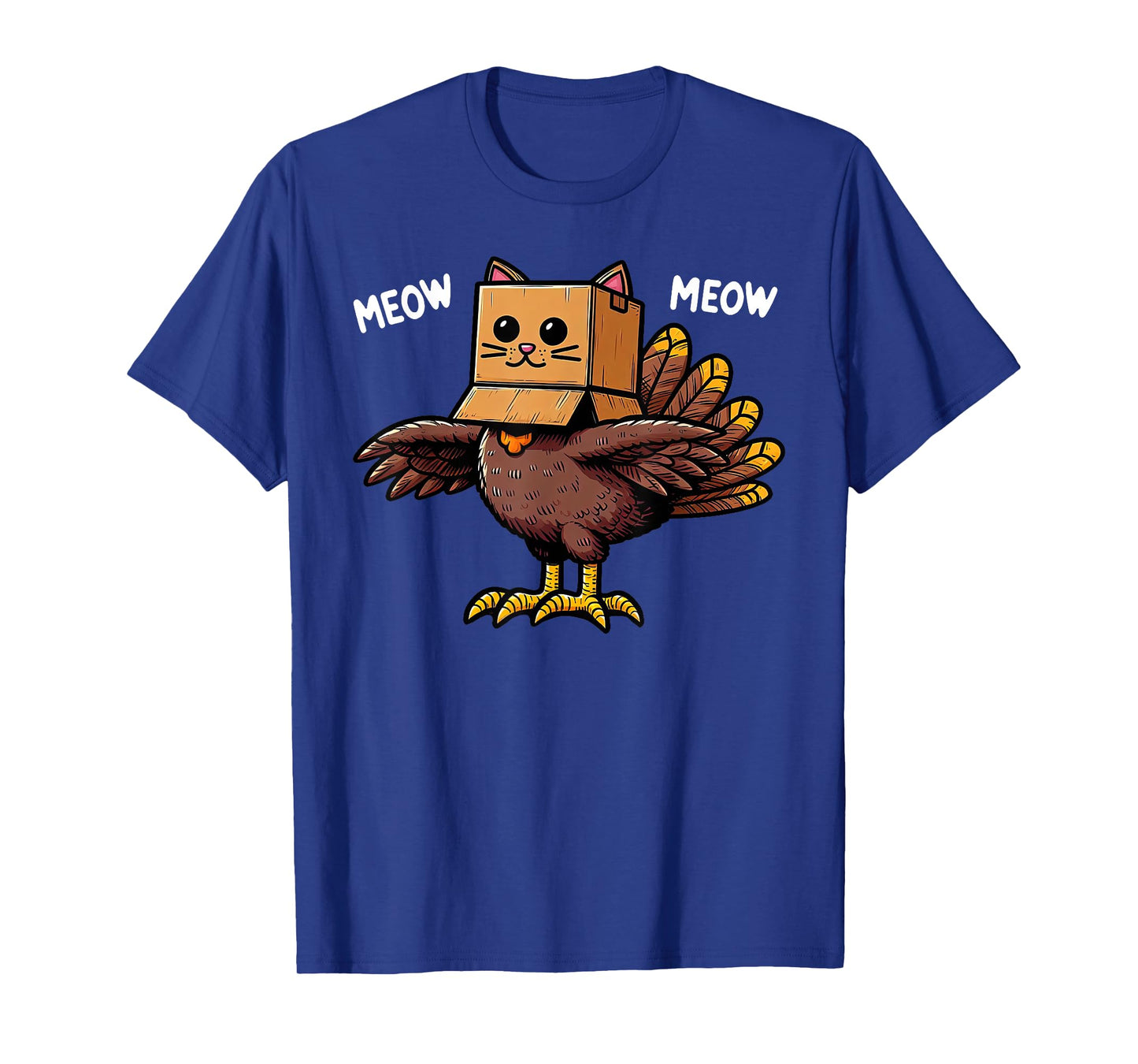Turkey Meow Meow Fake Cat Funny Thanksgiving Adults Kids T-Shirt