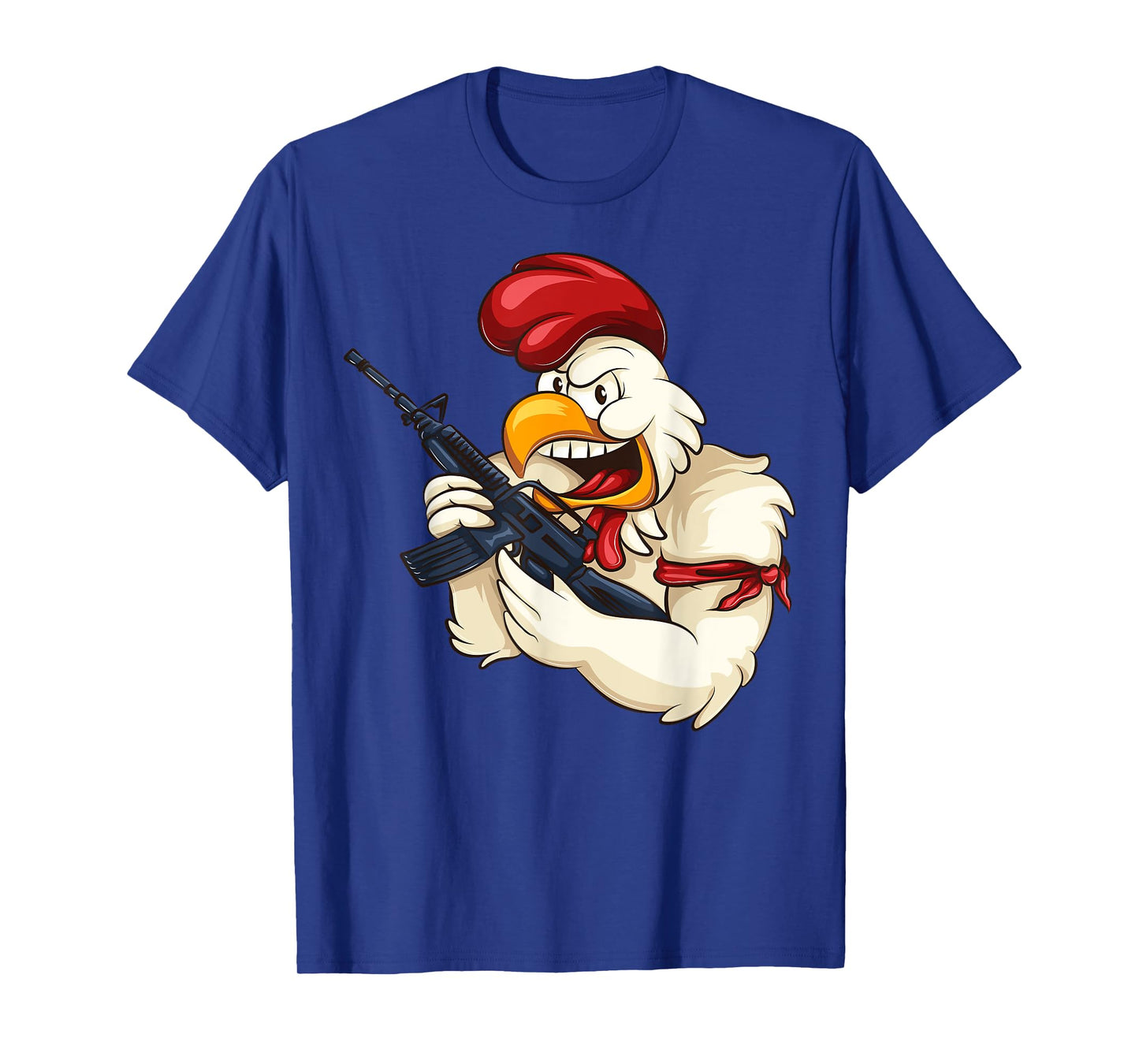 Angry Chicken Cartoon Weapon | Rooster Funny Gun Farmer Gift T-Shirt