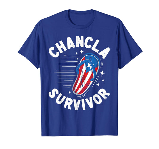 Chancla Survivor Puerto Rican Puerto Rico Funny Spanish Joke T-Shirt