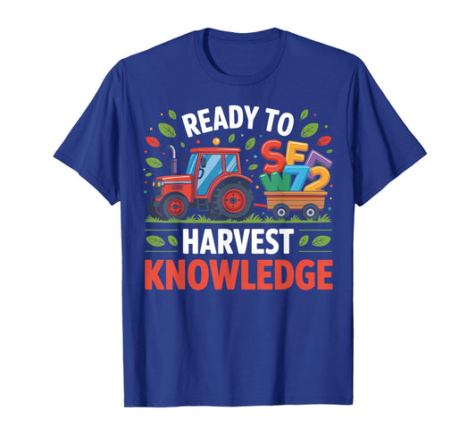 Back to School Teacher Farming Tractor 100th Day Farmer Kids T-Shirt
