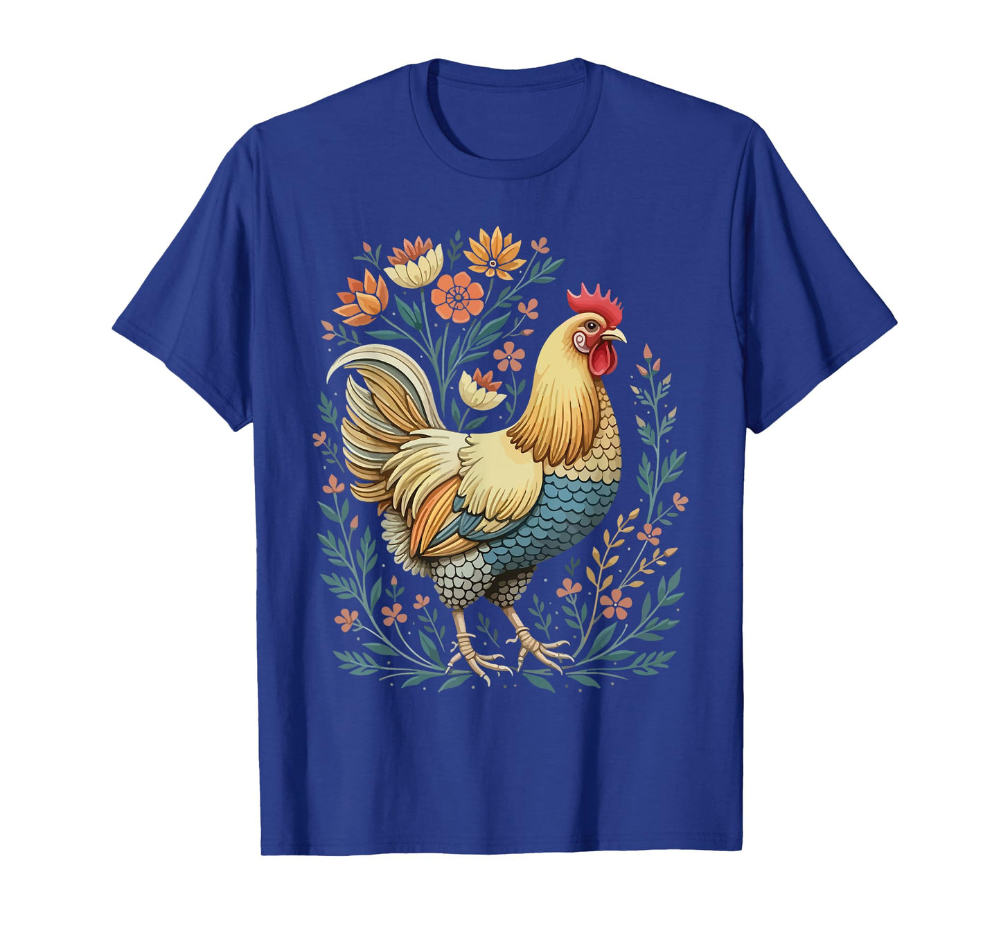 Chicken Florals Funny Farm Animals Farming Chicken Hen Lover T-Shirt