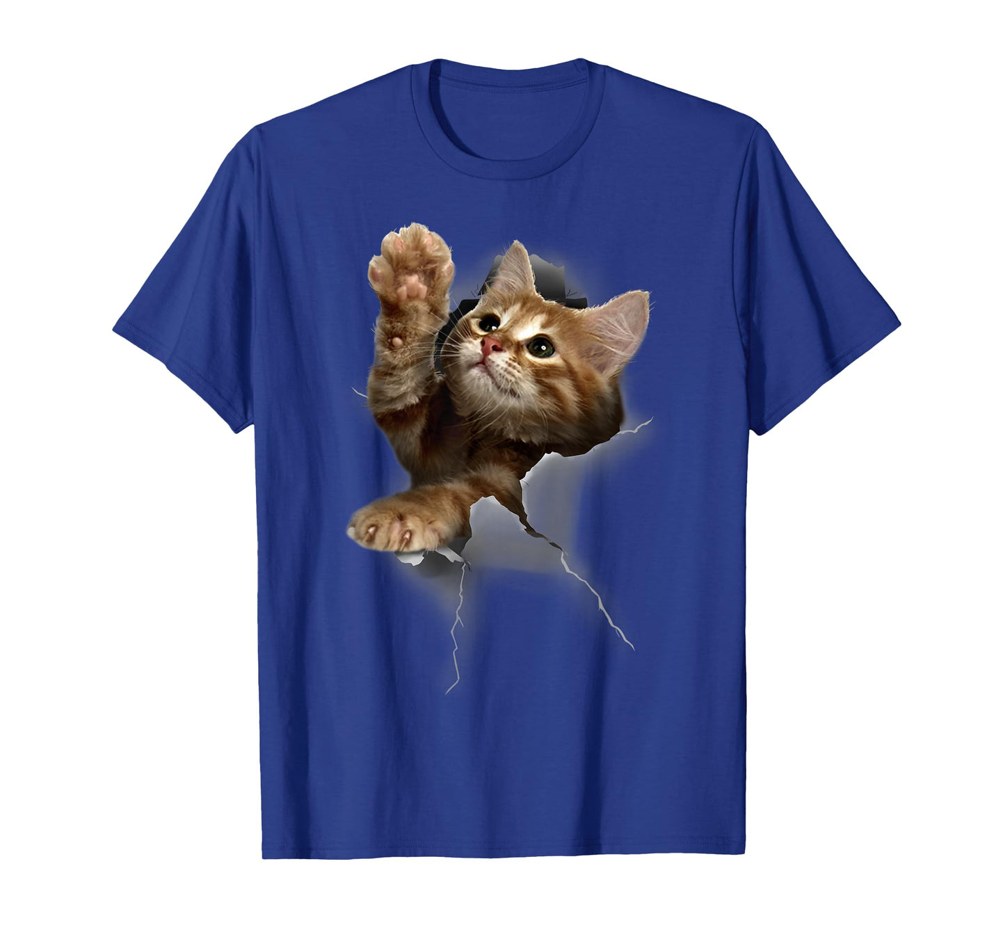 Lovely Kitten Cracked Wall T-Shirt Cats Tee Shirt Gifts T-Shirt