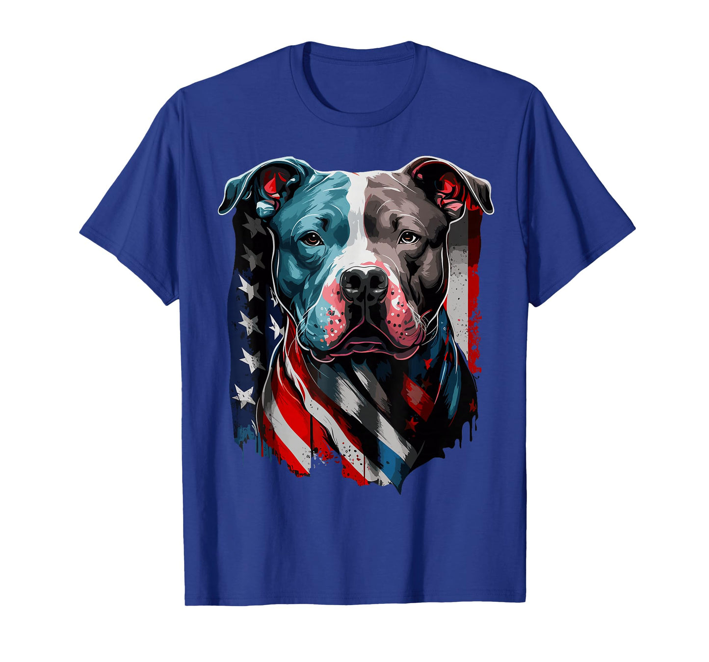 American Pitbull Terrier USA Flag Patriotic Dog T-Shirt