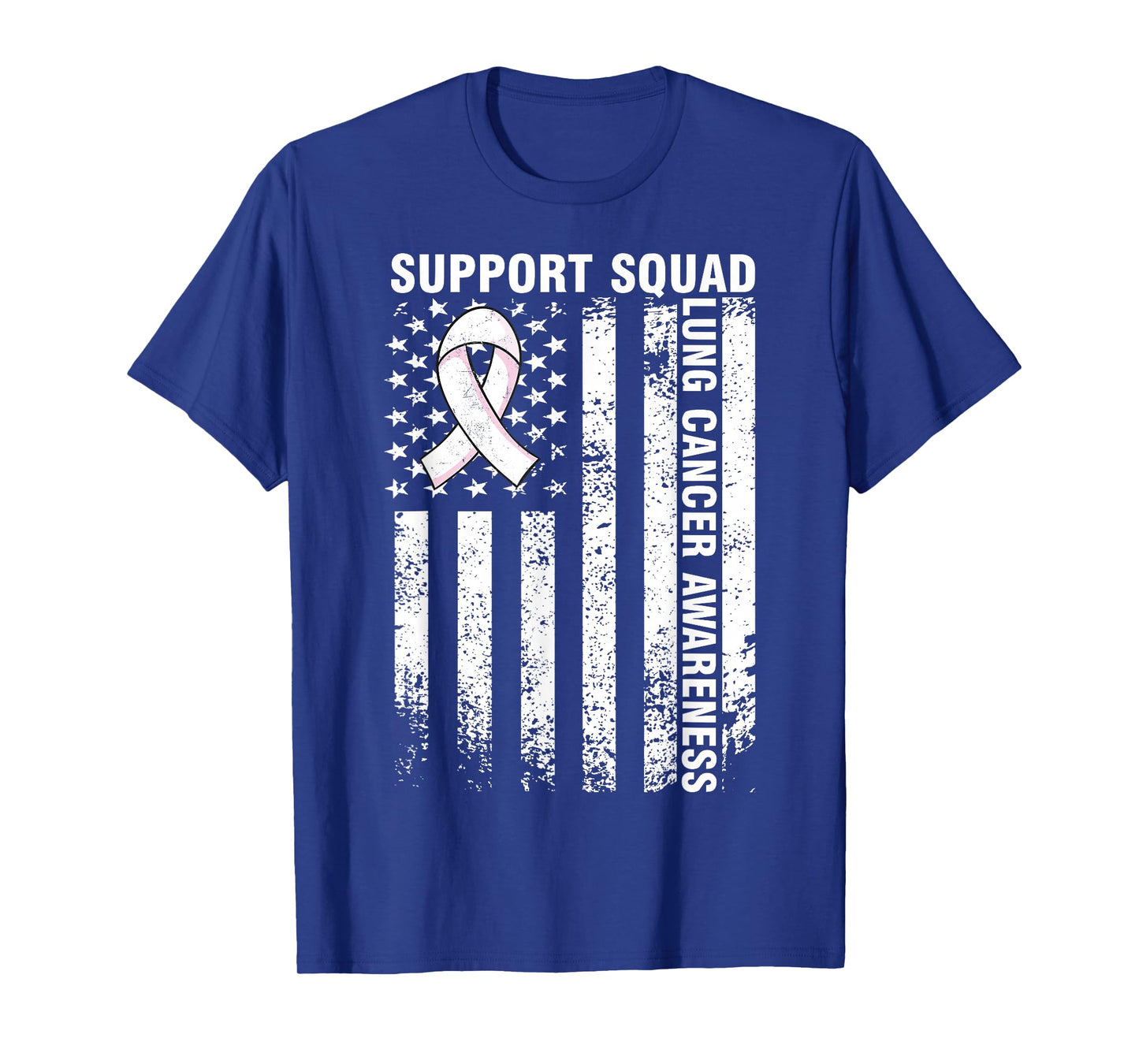 Support Squad Lung Cancer Awareness American Flag T-Shirt