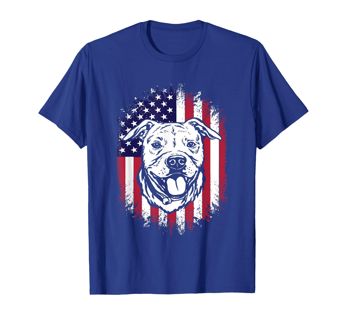 American Flag Amstaff American Staffordshire Terrier Women Men T-Shirt
