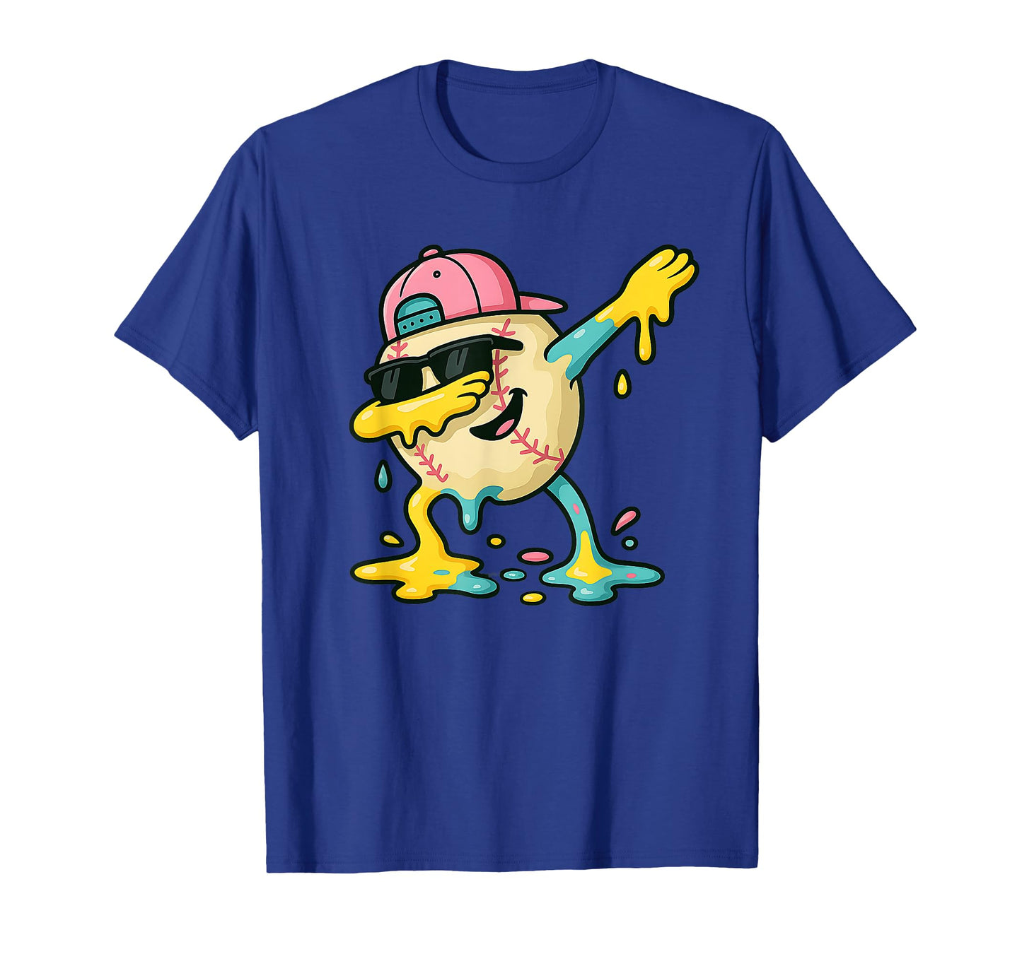 Baseball Dabbing Ice Cream Drip for Youth Boys Baseball T-Shirt