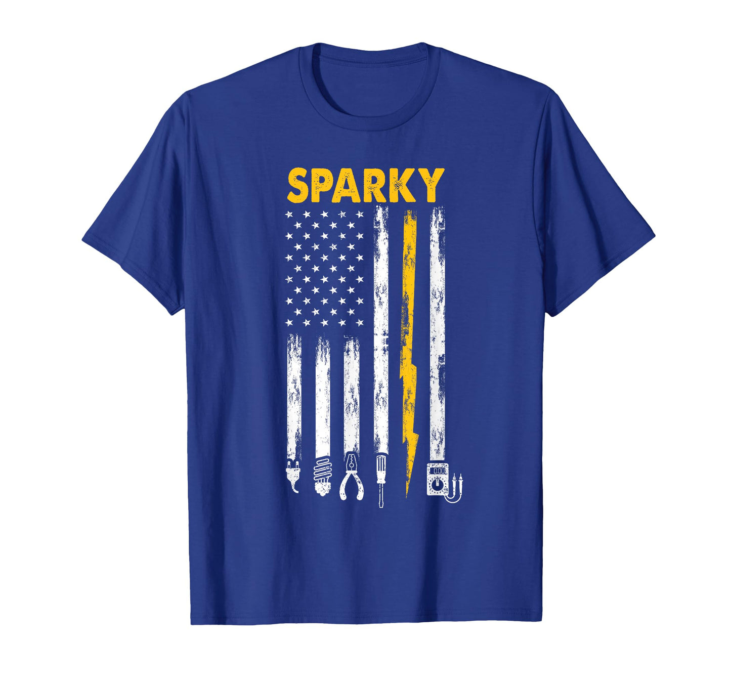 Electrician US Flag Sparky Tools T-Shirt