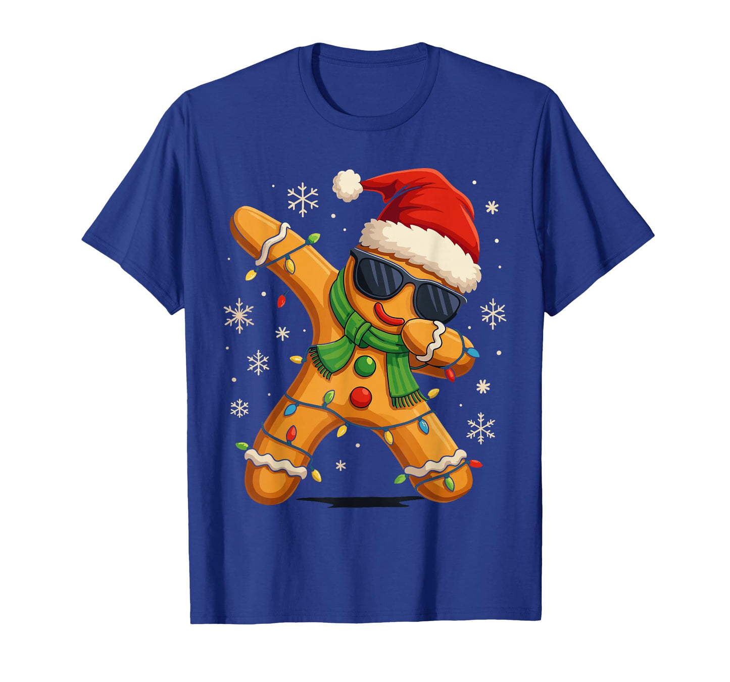 Dabbing Gingerbread Man Costume, Kids Christmas Santa Hat T-Shirt