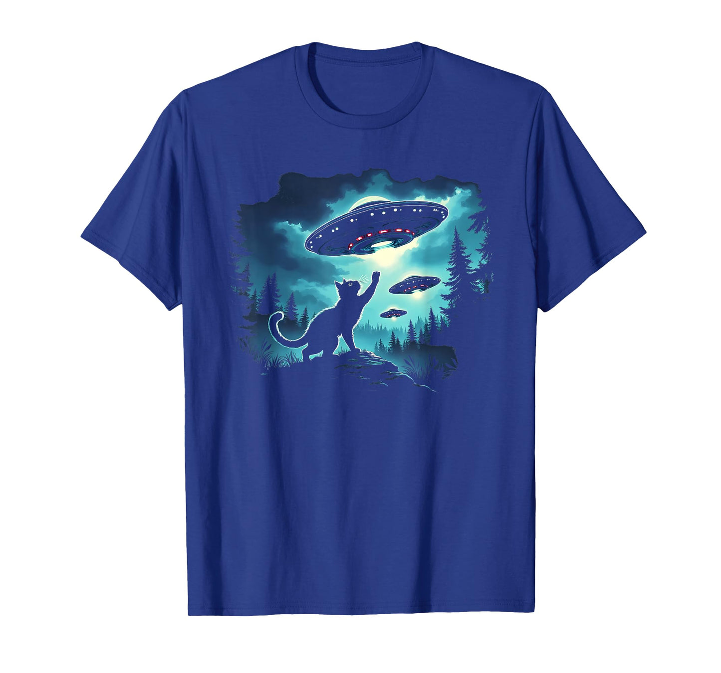 Alien Cat Playing With Ufo T-Shirt