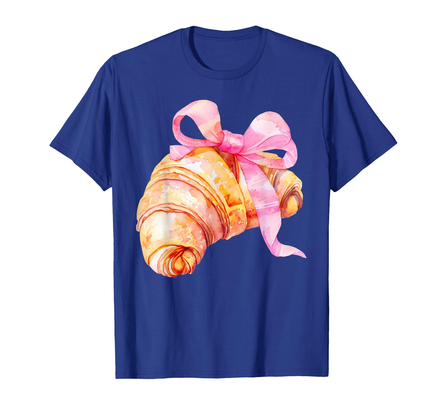 Coquette Pink Bow Croissant Cute Baking Baker Girl Women T-Shirt