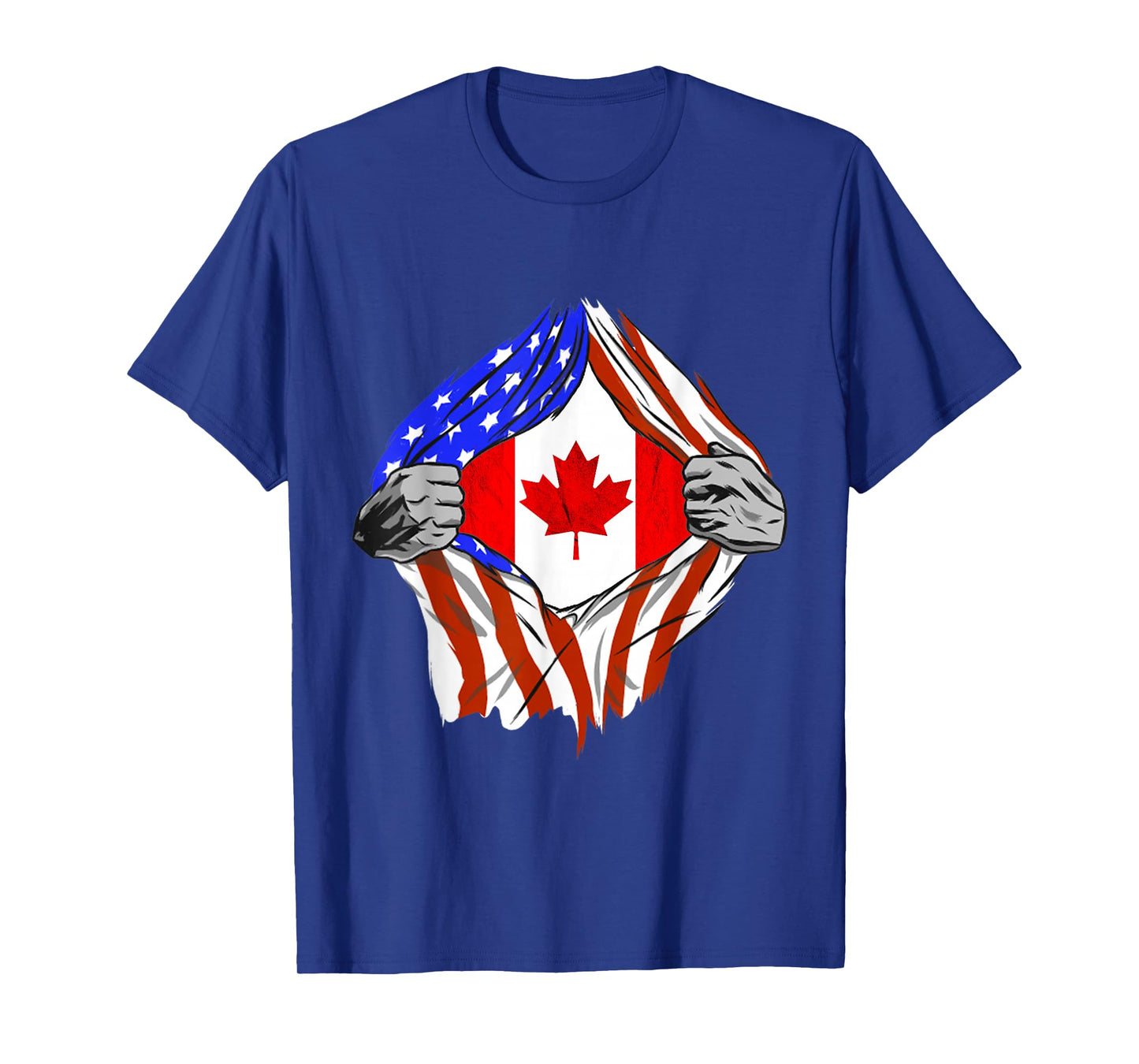 America USA Canadian Flag Chest Canadian Roots Canada T-Shirt