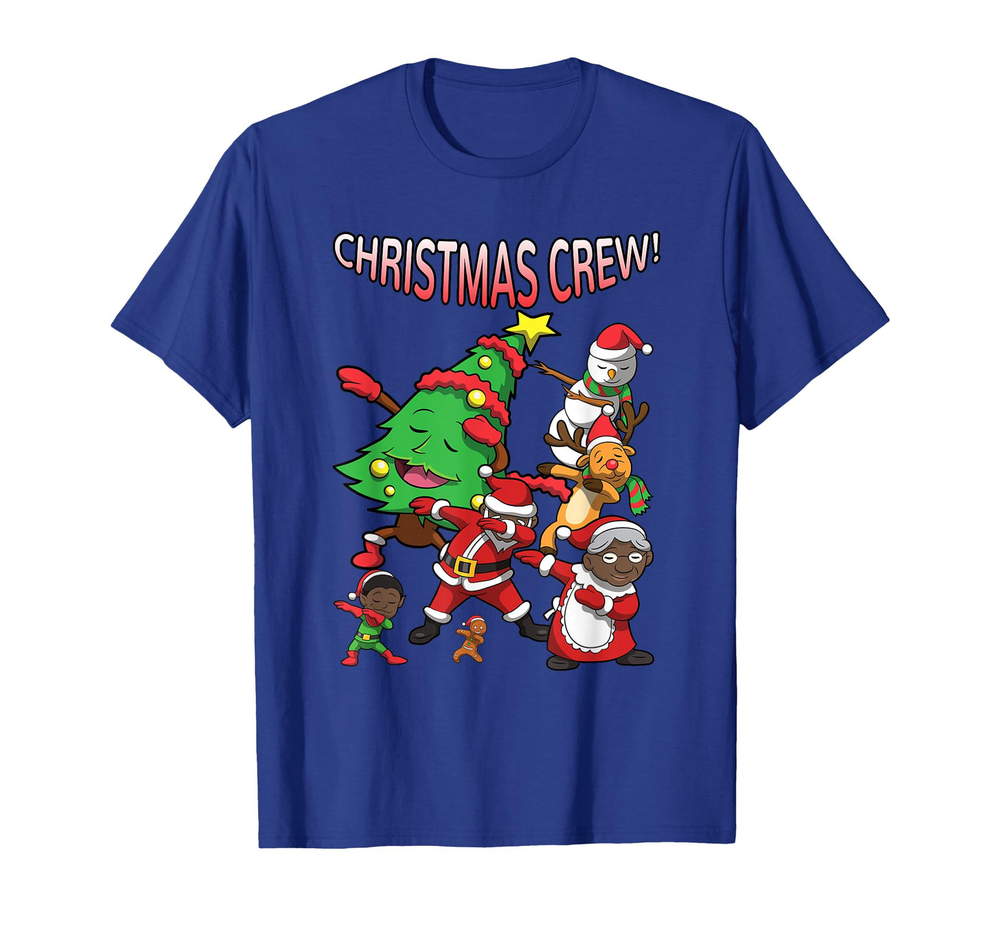 Black Cool Santa Claus African American Christmas Crew Dabs T-Shirt