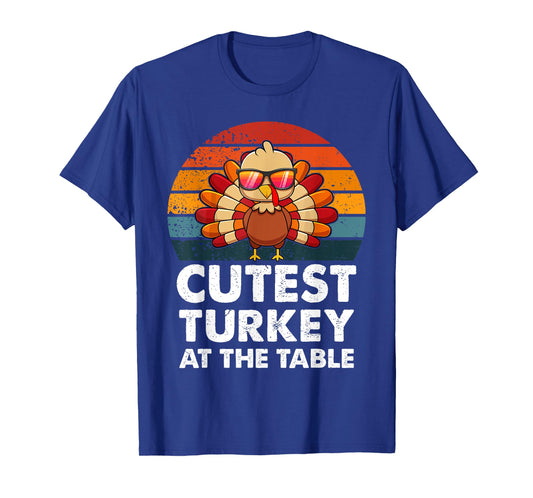 Cute Thanksgiving Costume Cutest Turkey At Table Boy Toddler T-Shirt