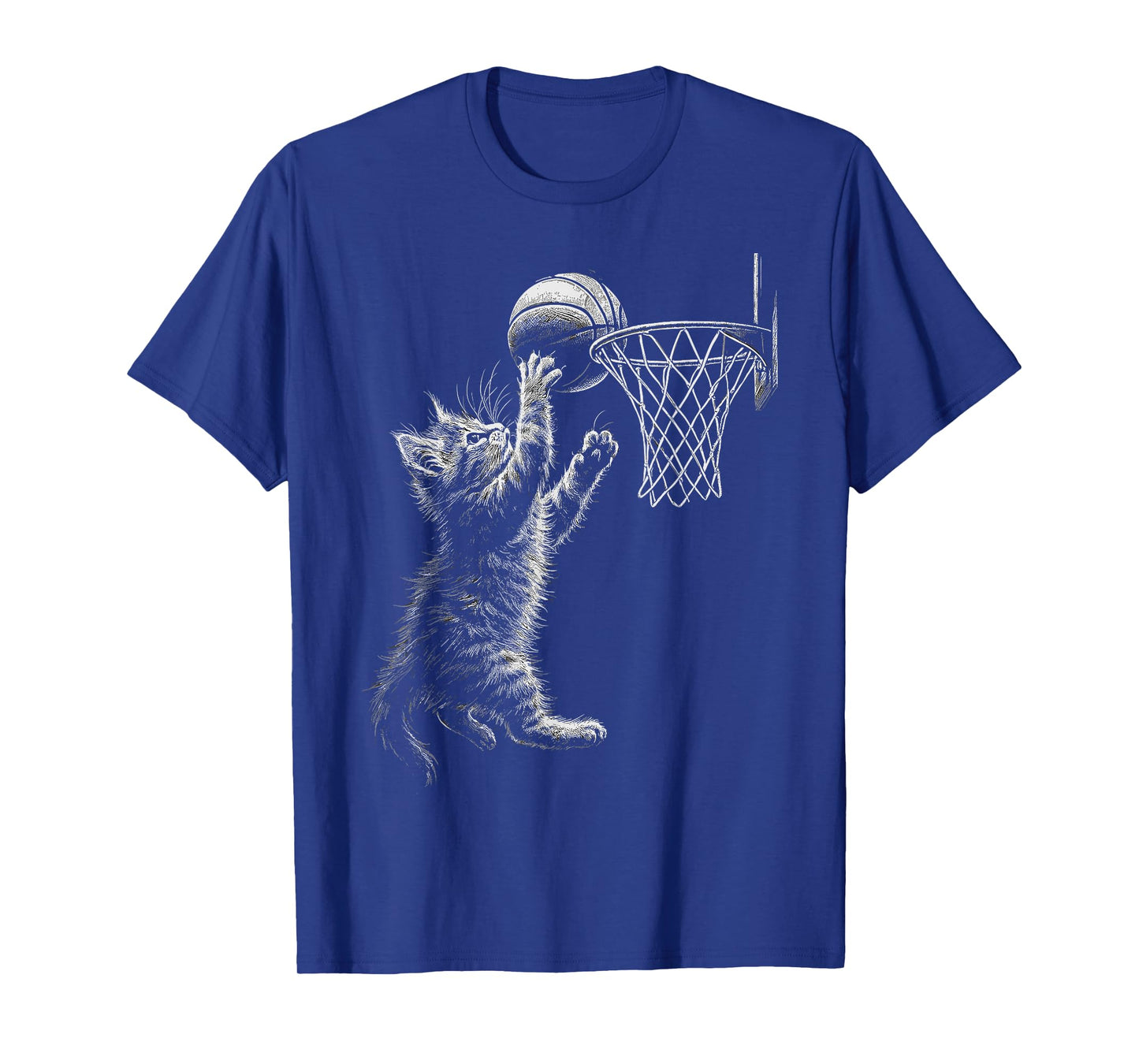 Cute Cat Playing Basketball Men Women Kids funny cat kitten T-Shirt
