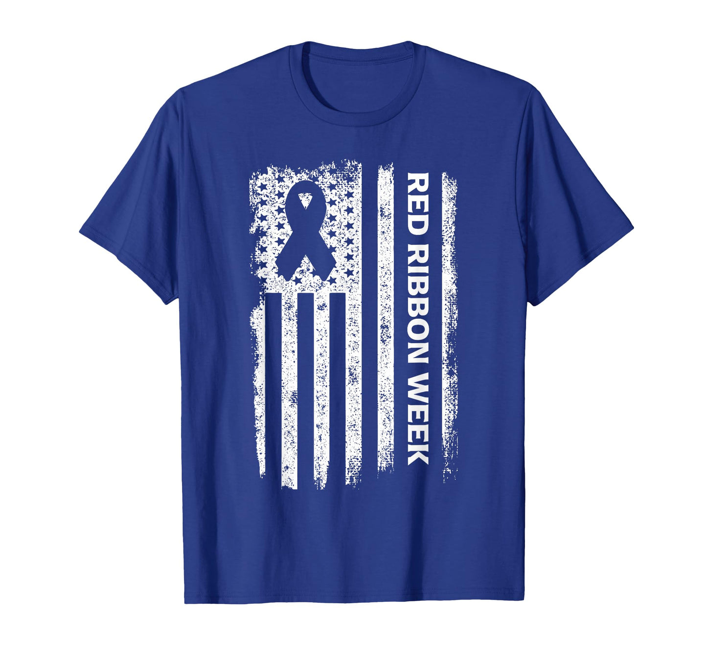 Red Ribbon Week American Flag Vintage Distressed T-Shirt