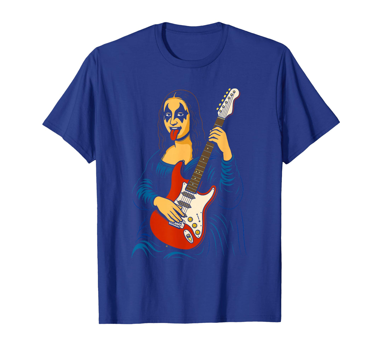 Mona Lisa Rock and Roll Music Teacher Novelty Funny Guitar T-Shirt
