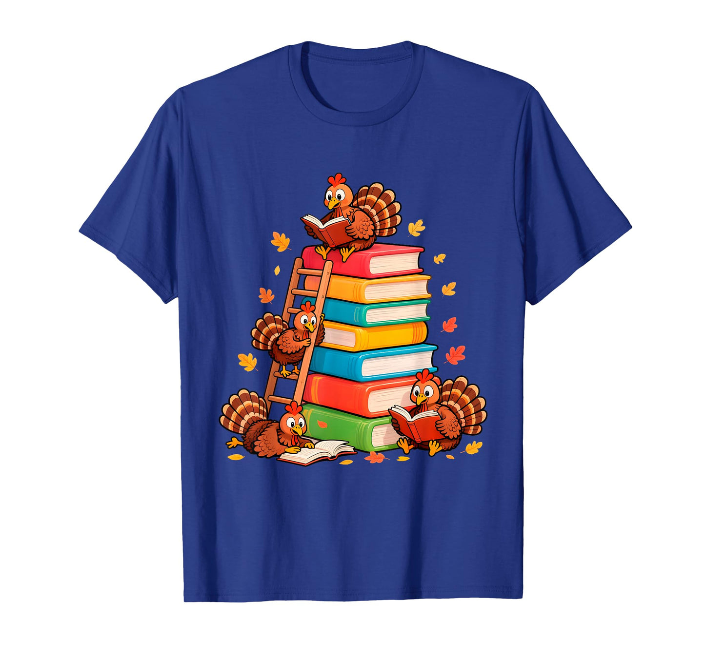 Turkey Reading Books Fall Teacher Librarian Thanksgiving T-Shirt