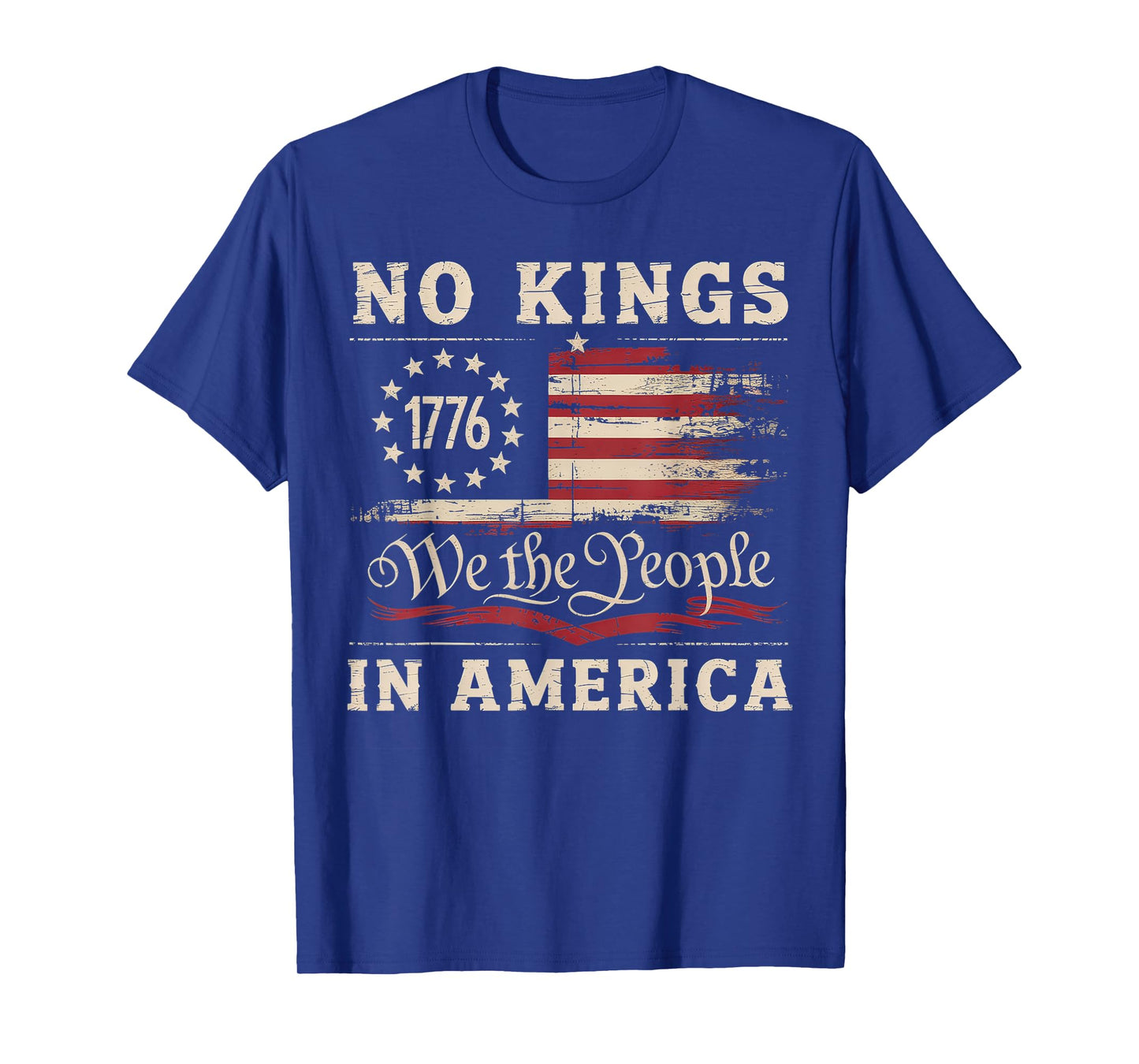 No Kings In America 1776 USA Flag T-Shirt