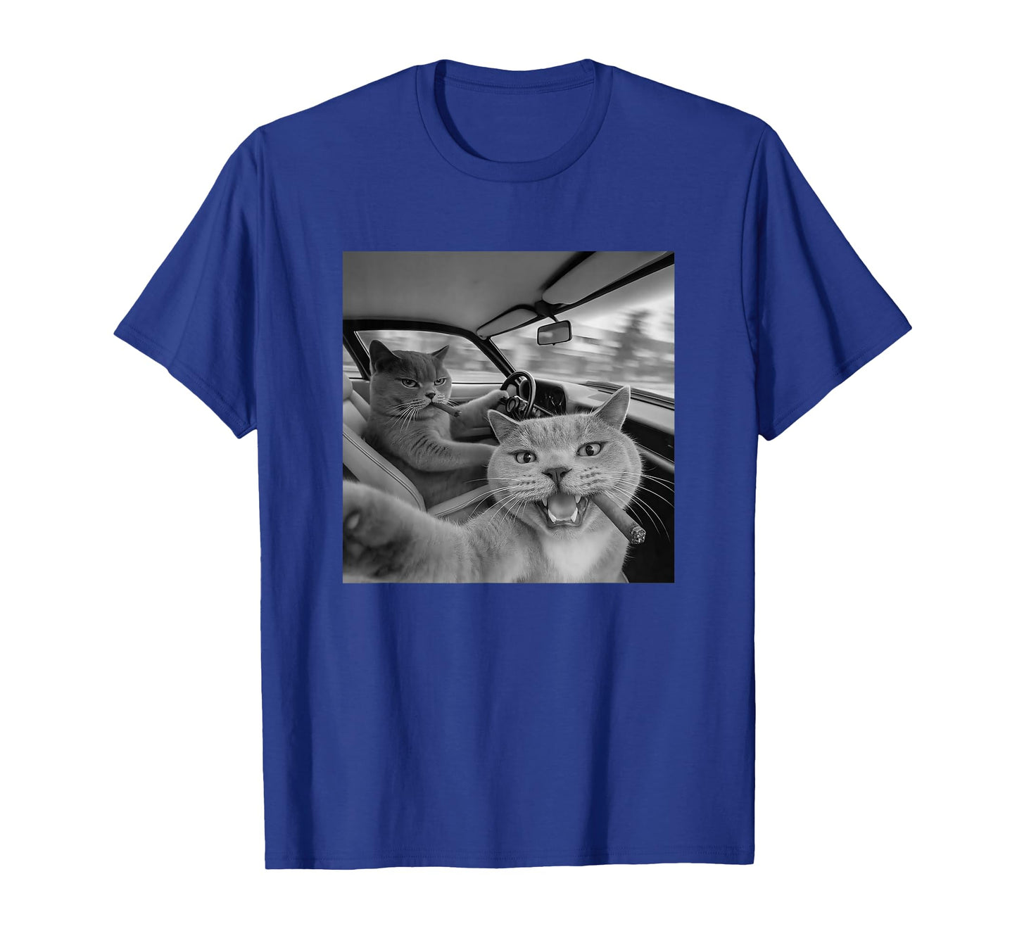 Funny Cat Selfie Smoking in Car T-Shirt
