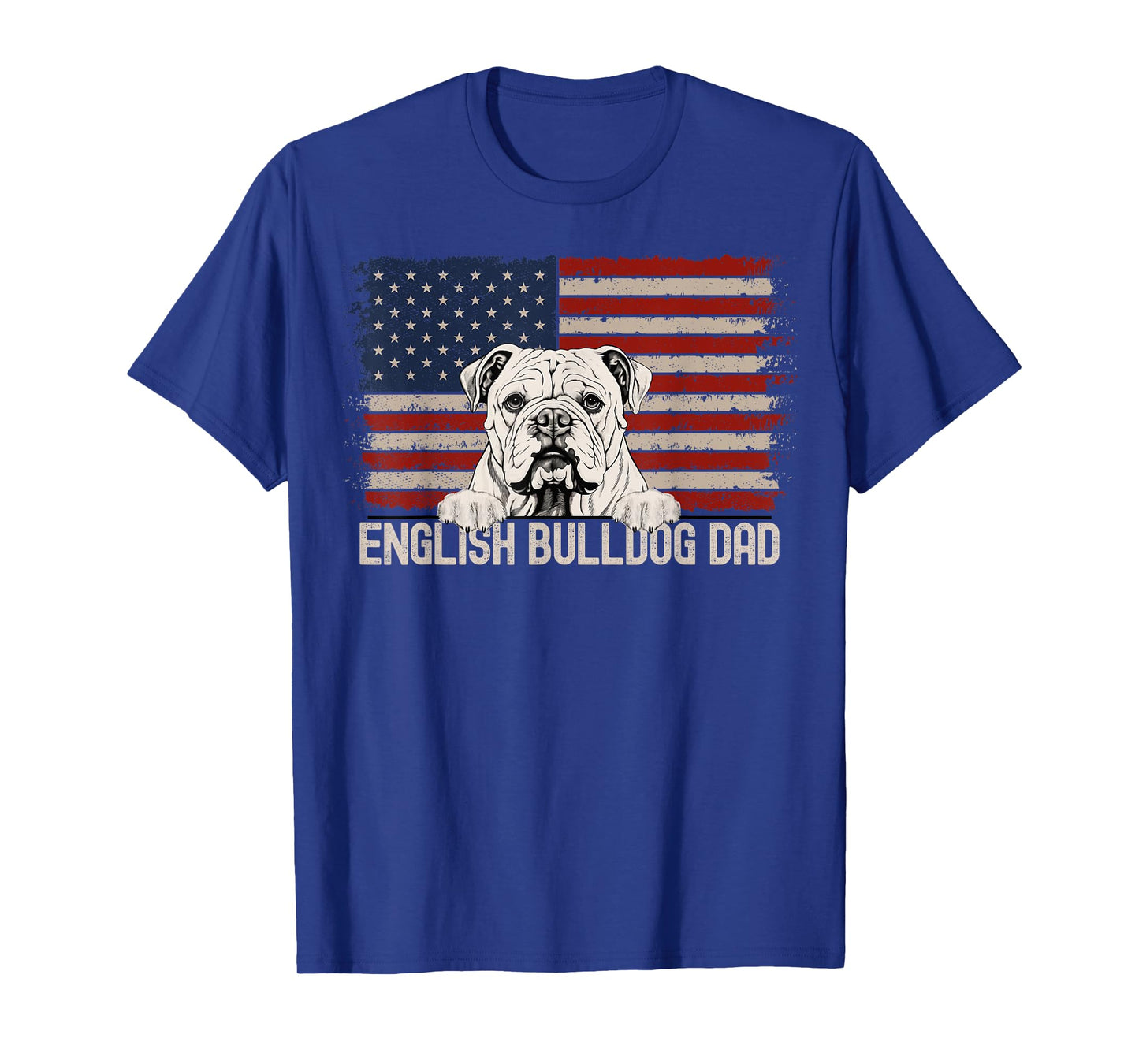 Best Dog Dad Ever American Flag - English Bulldog Dad T-Shirt