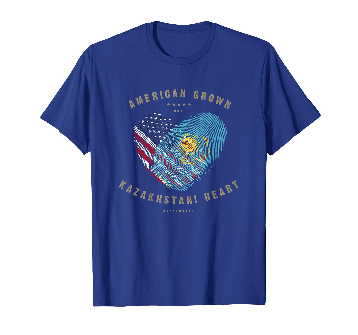 American Grown Kazakhstani Heart Love Kazakhstan Flag T-Shirt