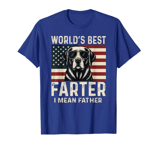 World's Best Farter I Mean Father Fathers Day Funny Dad Dog T-Shirt