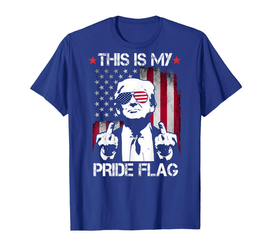This is My Pride Flag USA American 4th of July On Back T-Shirt