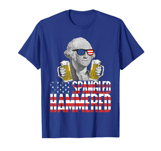 Star Spangled Hammered George Washington Beer Lover T-Shirt