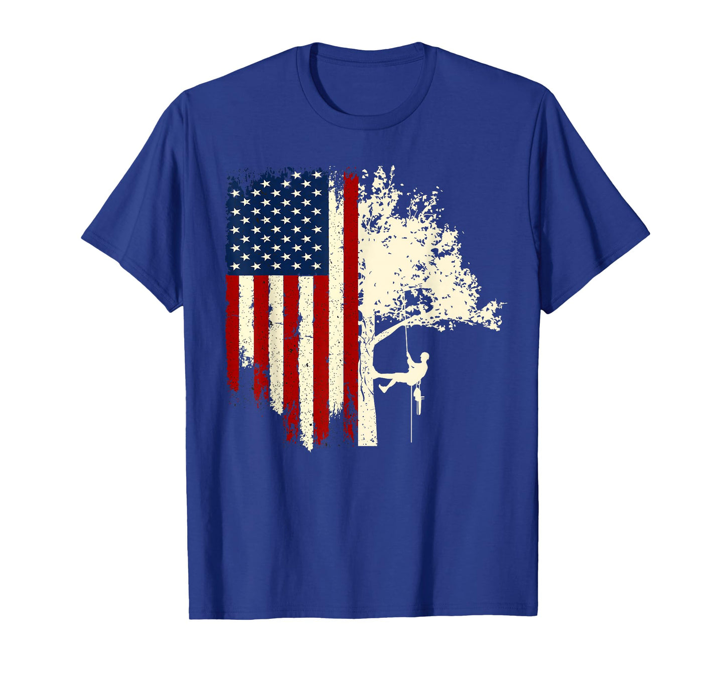 Arborist Tree Surgeon Patriotic Distressed USA Flag T-Shirt