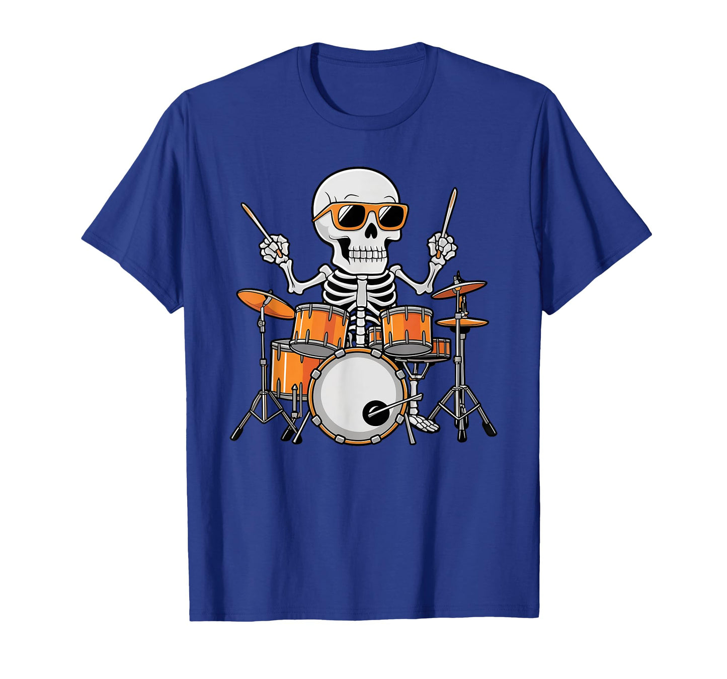 Skeleton Playing Drum Rock & Roll Boys Kids Halloween Funny T-Shirt