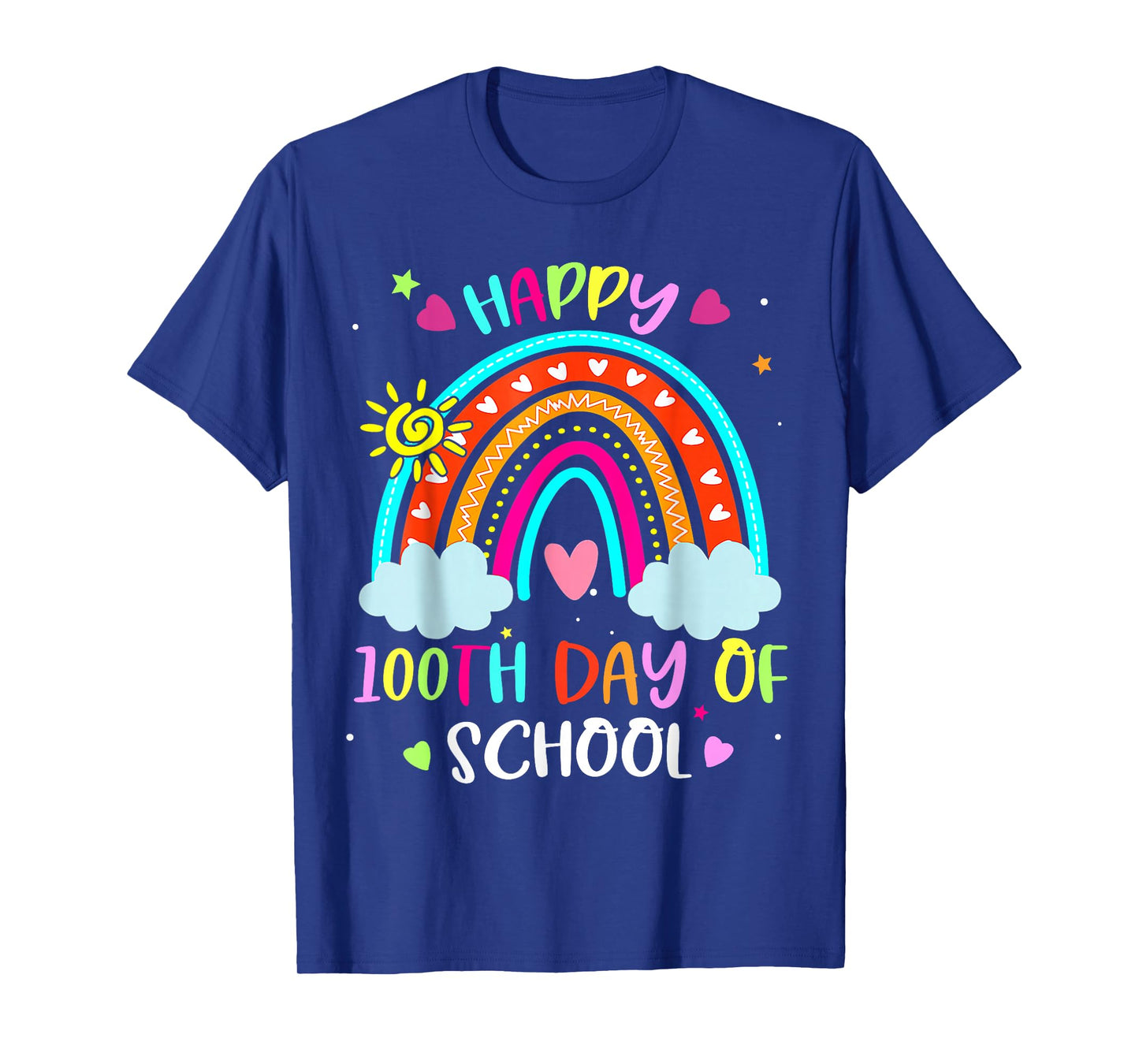100th Day of School Rainbow Happy 100 Days Smarter Teacher T-Shirt