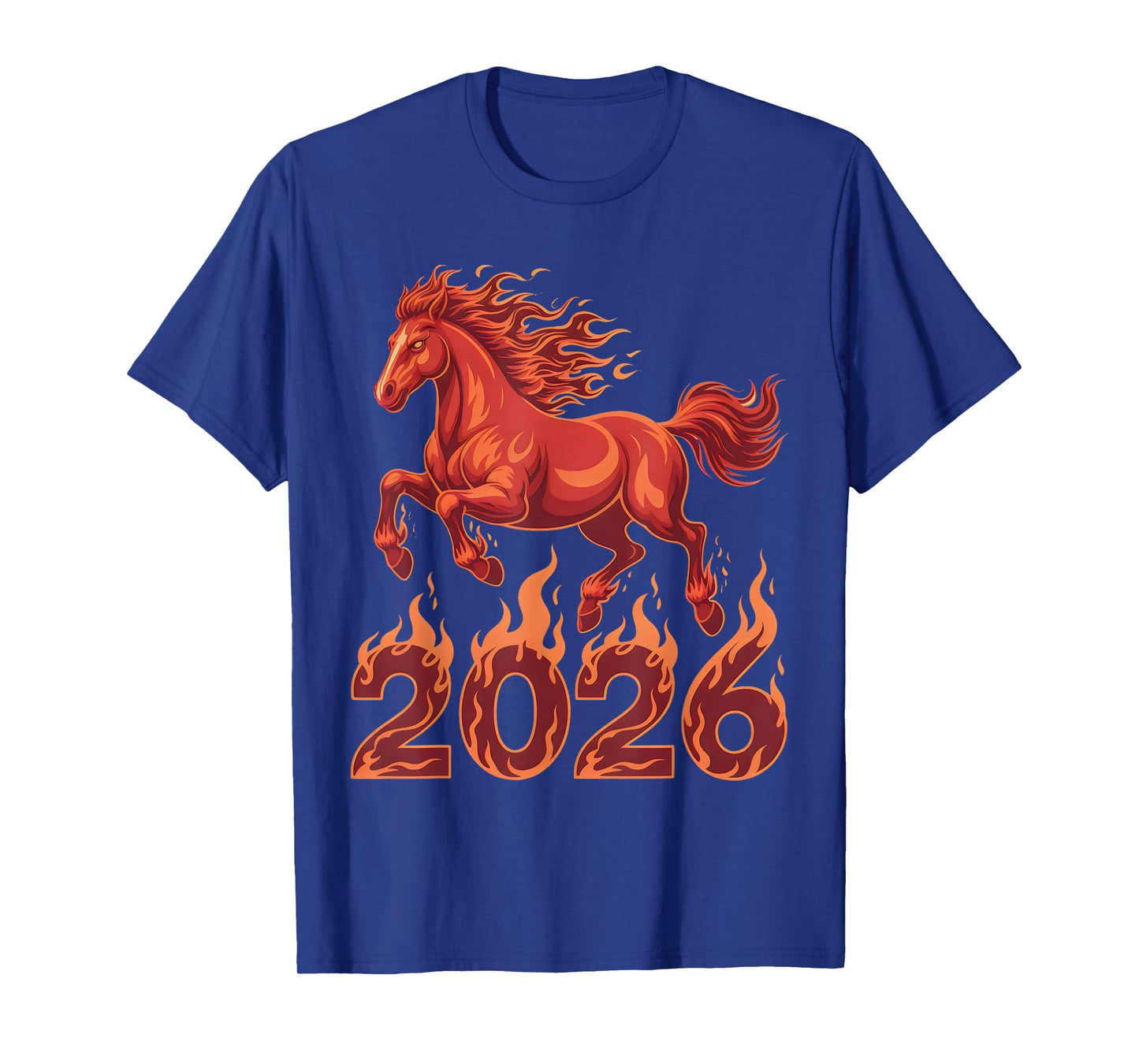 Year of The Fire Horse 2026 Chinese Zodiac Rearing Horse T-Shirt