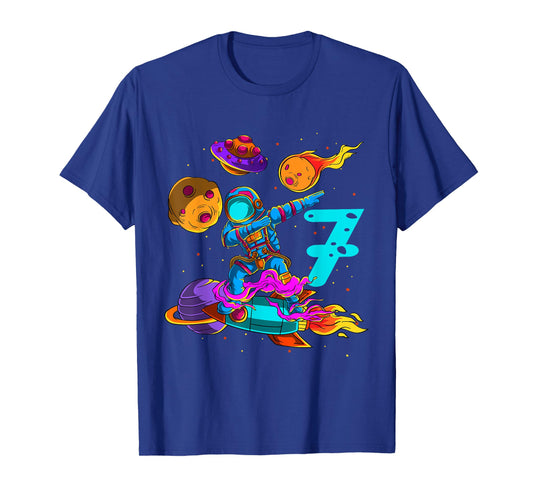 7 years Birthday Boy Astronaut 7th Birthday Boys Astronaut T-Shirt