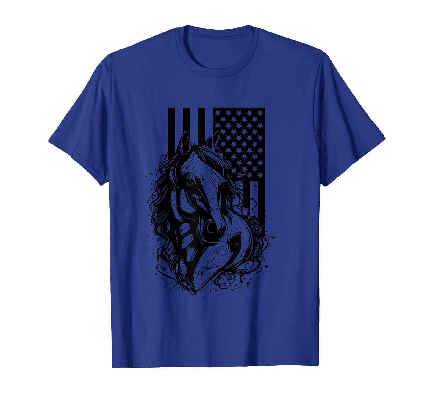 American Flag Horseback Riding Apparel - Horse T-Shirt