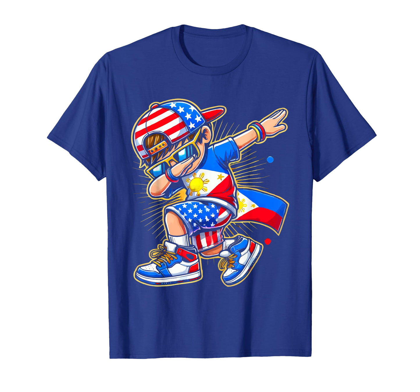 Half Filipino Half American USA Flag Philippines America T-Shirt