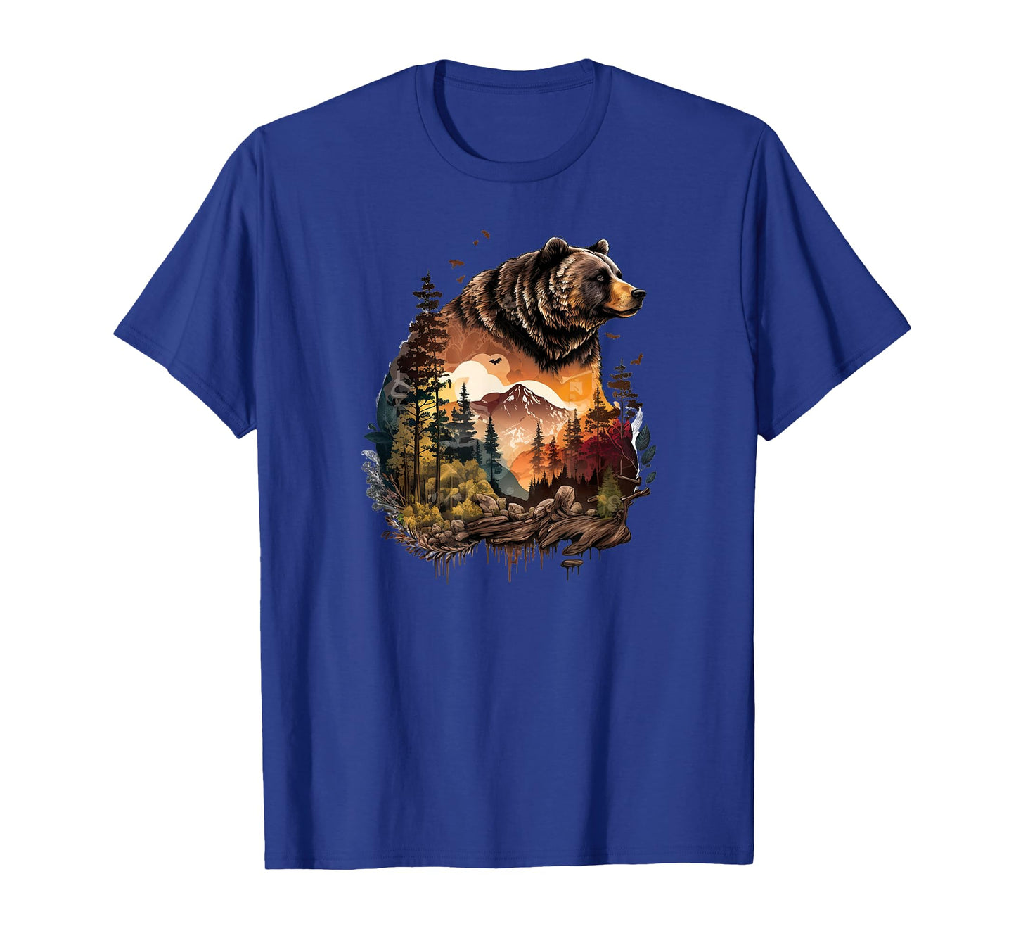 Retro Mountain Nature Animal Wildlife Forest Outdoors Bear T-Shirt